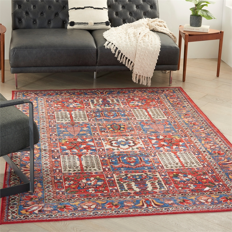 Nourison Fulton 5' x 7' Fabric Red Vintage Flatweave Indoor Rug