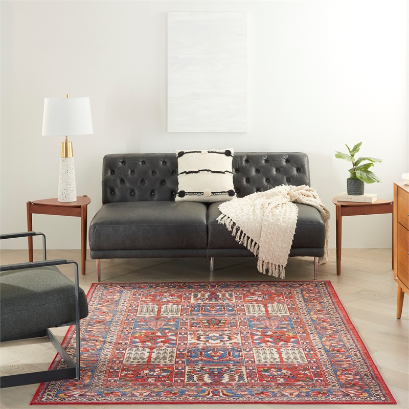 Nourison Fulton 5' x 7' Fabric Red Vintage Flatweave Indoor Rug