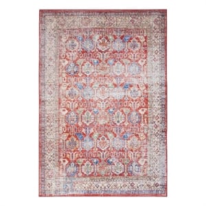 Nourison Fulton 7'10&quot x 9'10&quot Fabric Red Vintage Flatweave Indoor Rug