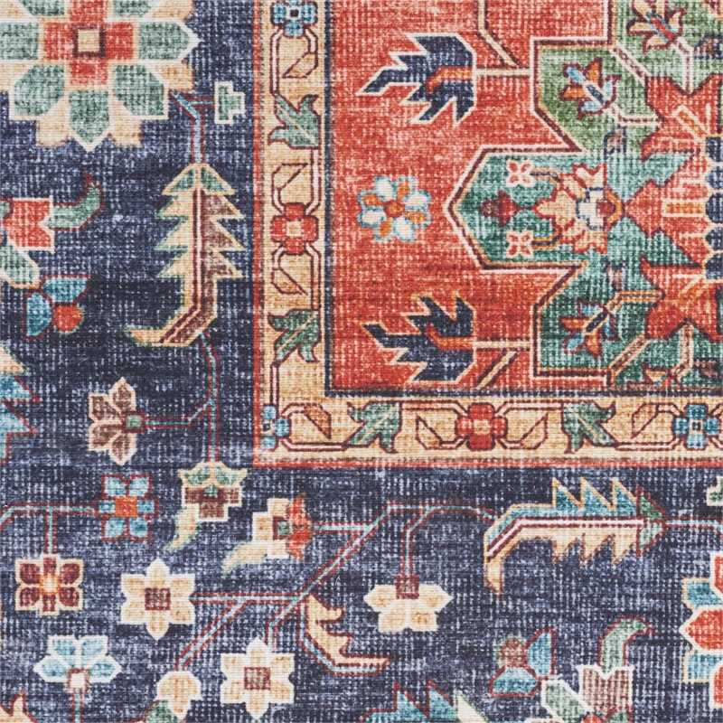 Nourison Fulton 5' x 7' Fabric Rust Red Vintage Flatweave Indoor Rug