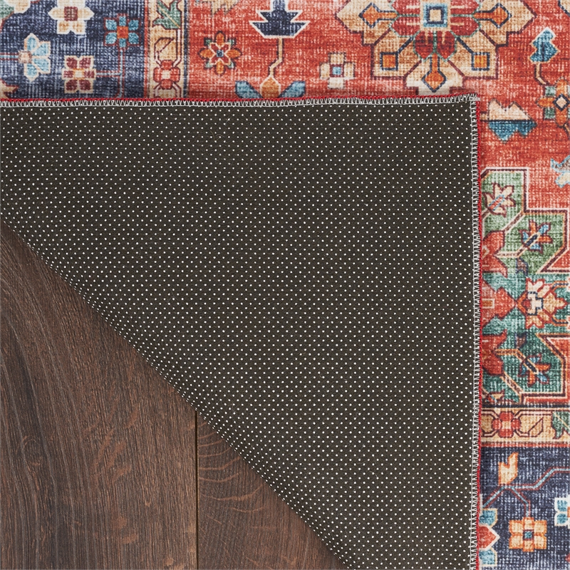 Nourison Fulton 5' x 7' Fabric Rust Red Vintage Flatweave Indoor Rug