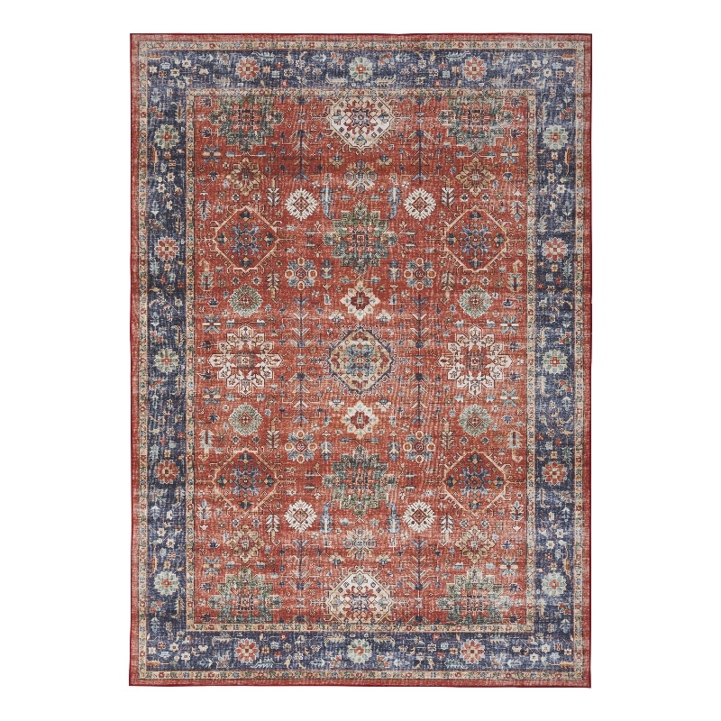 Nourison Fulton 5' x 7' Fabric Rust Red Vintage Flatweave Indoor Rug