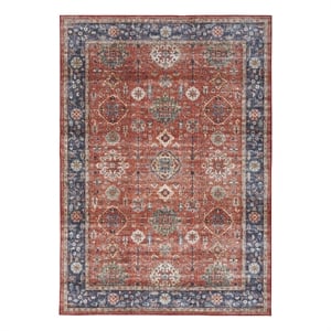 Nourison Fulton 5' x 7' Fabric Rust Red Vintage Flatweave Indoor Rug