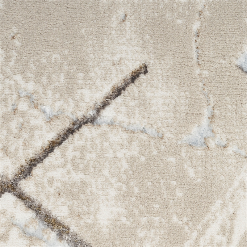 Nourison Glam 9' x 12' Ivory/Grey Modern Indoor Rug