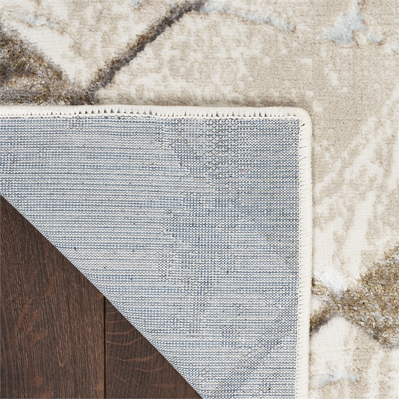 Nourison Glam 9' x 12' Ivory/Grey Modern Indoor Rug