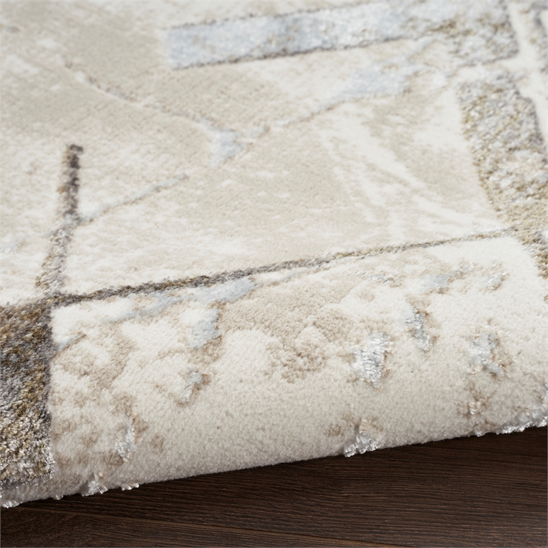 Nourison Glam 9' x 12' Ivory/Grey Modern Indoor Rug