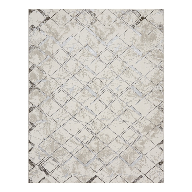 Nourison Glam 9' x 12' Ivory/Grey Modern Indoor Rug