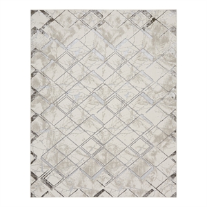 Nourison Glam 9' x 12' Ivory/Grey Modern Indoor Rug