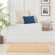 Nourison Natural Jute 3' x 5' Bleached/ Beige Fabric Indoor Rug