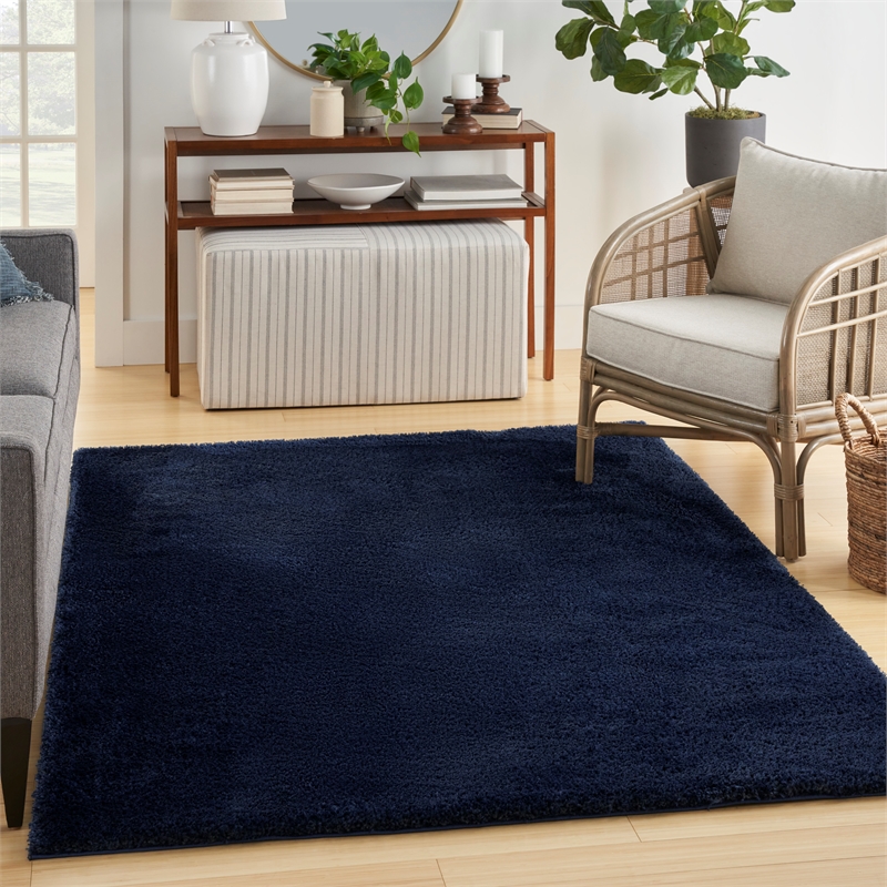 nourison pacific shag 5'3&quot x 7'3&quot navy shag indoor rug