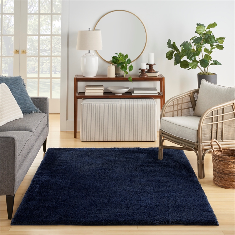 nourison pacific shag 5'3&quot x 7'3&quot navy shag indoor rug