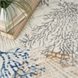 Nourison Pompeii 6' x 9' Ivory Gray Blue Fabric Nautical & Beach Area Rug