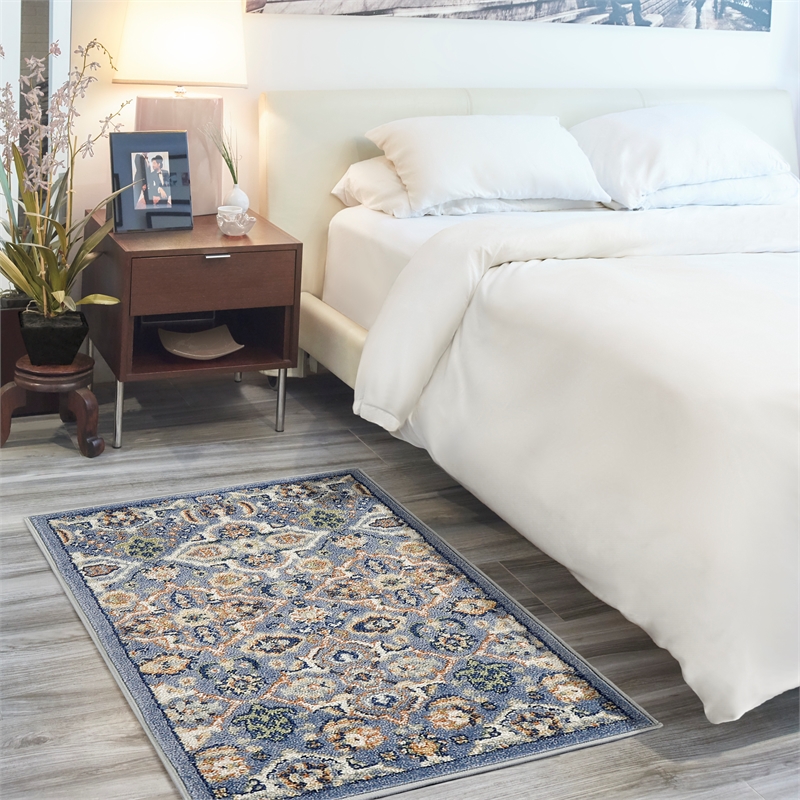 Nourison Allur 3' x 5' Gray Fabric Bohemian Area Rug (3' x 5')