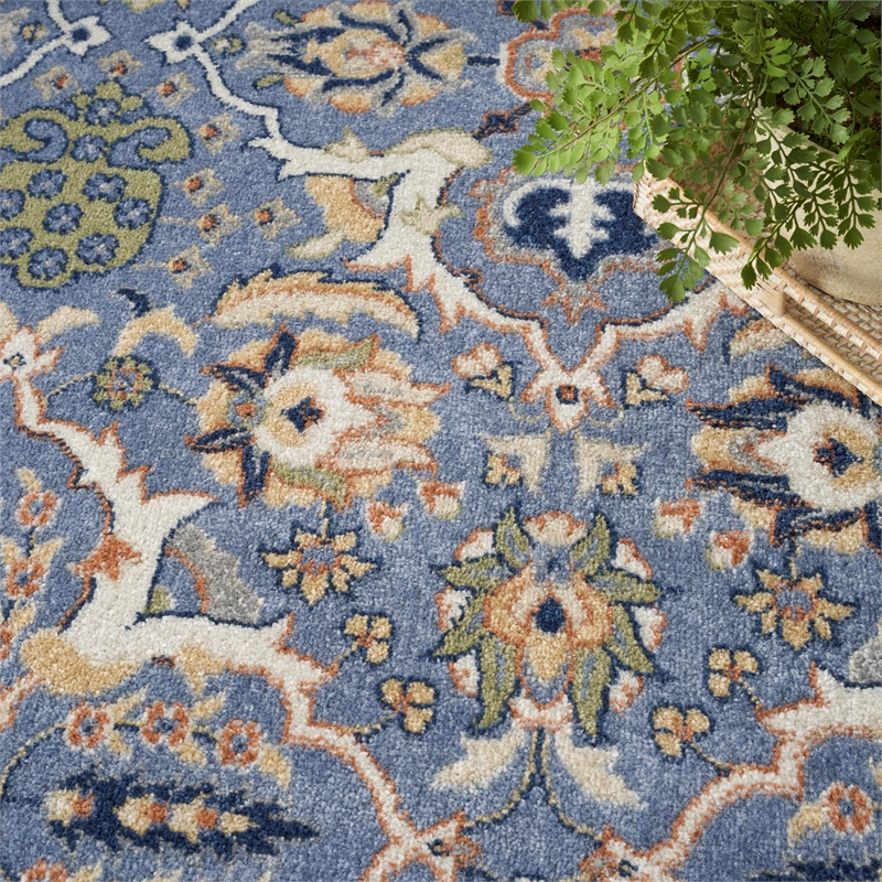 Nourison Allur 5' x 7' Light Blue Fabric Bohemian Area Rug (5' x 7')