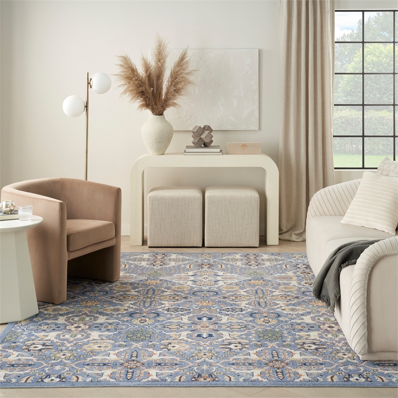 Nourison Allur 5' x 7' Light Blue Fabric Bohemian Area Rug (5' x 7')