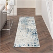 Nourison Concerto 8' Runner Ivory Gray Blue Fabric Modern Area Rug (8' Runner)