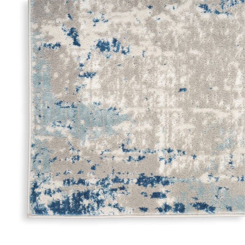 Nourison Concerto 7' x 10' Ivory Gray Blue Fabric Modern Area Rug (7' x 10')