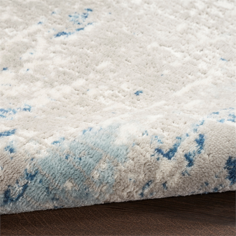 Nourison Concerto 7' x 10' Ivory Gray Blue Fabric Modern Area Rug (7' x 10')