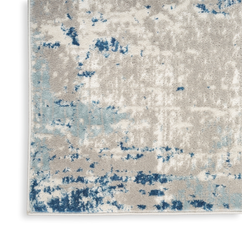 Nourison Concerto 7' x 10' Ivory Gray Blue Fabric Modern Area Rug (7' x 10')