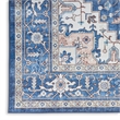 Nourison Home Fulton 5' Runner Fabric Navy Ivory Vintage Flatweave  Indoor Rug