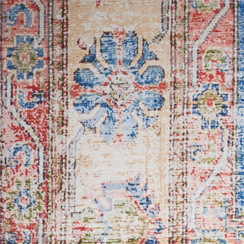 Nourison Home Fulton 2' x 3' Fabric Blue Ivory Vintage Flatweave Indoor Area Rug