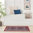 Nourison Home Fulton 5' Runner Fabric Red Vintage Flatweave Indoor Area Rug
