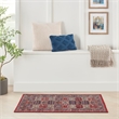 Nourison Home Fulton 5' Runner Fabric Red Vintage Flatweave Indoor Area Rug