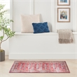 Nourison Home Fulton 5' Runner Fabric Red Vintage Flatweave Indoor Area Rug
