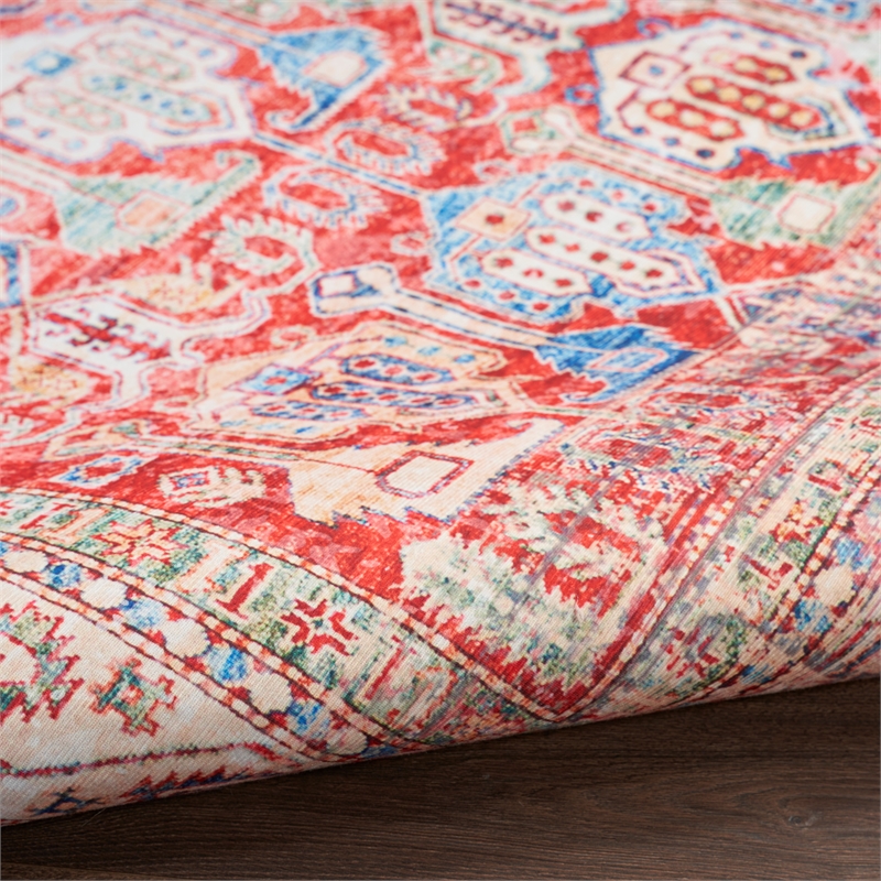 Nourison Home Fulton 2' x 3' Fabric Red Vintage Flatweave Indoor Area Rug