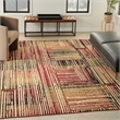 Nourison Home Grafix 5' x 7' Fabric Brick Red Multicolor Modern Indoor Rug