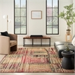 Nourison Home Grafix 5' x 7' Fabric Brick Red Multicolor Modern Indoor Rug