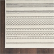 Nourison Home Grafix 8' Runner Fabric Ivory Gray Modern Indoor Area Rug