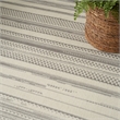 Nourison Home Grafix 5' x 7' Fabric Ivory Gray Modern Indoor Area Rug