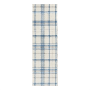 Nourison Home Grafix 8' Runner Fabric Ivory Blue Farmhouse Indoor Rug