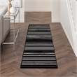 Nourison Home Grafix 8' Runner Fabric Black White Modern Indoor Area Rug