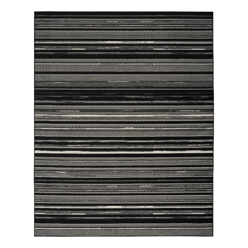 Nourison Home Grafix 8' x 10' Fabric Black White Modern Indoor Area Rug