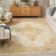 Nourison Home Grafix 5' x 7' Fabric Cream Multicolor Vintage Indoor Rug