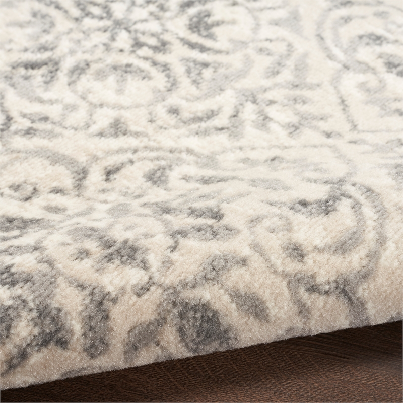 Nourison Home Jubilant 7' Runner Fabric Ivory Gray Vintage Indoor Rug