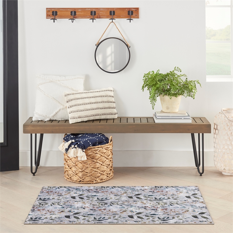 Nourison Home Nourison Washables 3' x 5' Grey Multicolor Contemporary Indoor Rug