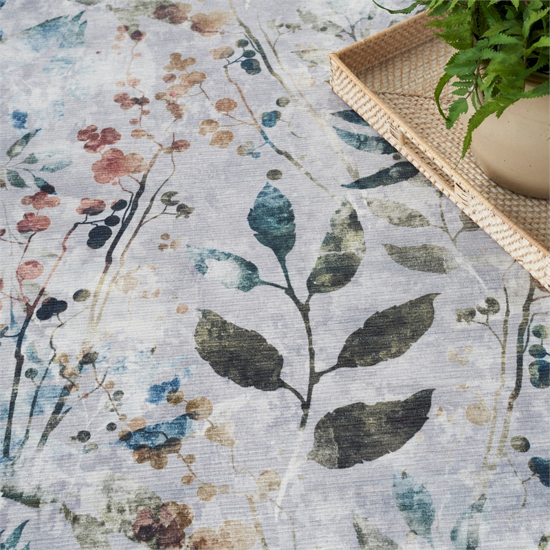 Nourison Home Nourison Washables 6' x 9' Grey Multicolor Contemporary Indoor Rug