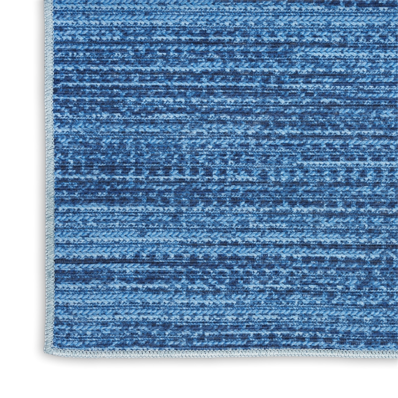 Nourison Home Nourison Washables 8' Runner Blue Modern Indoor Rug