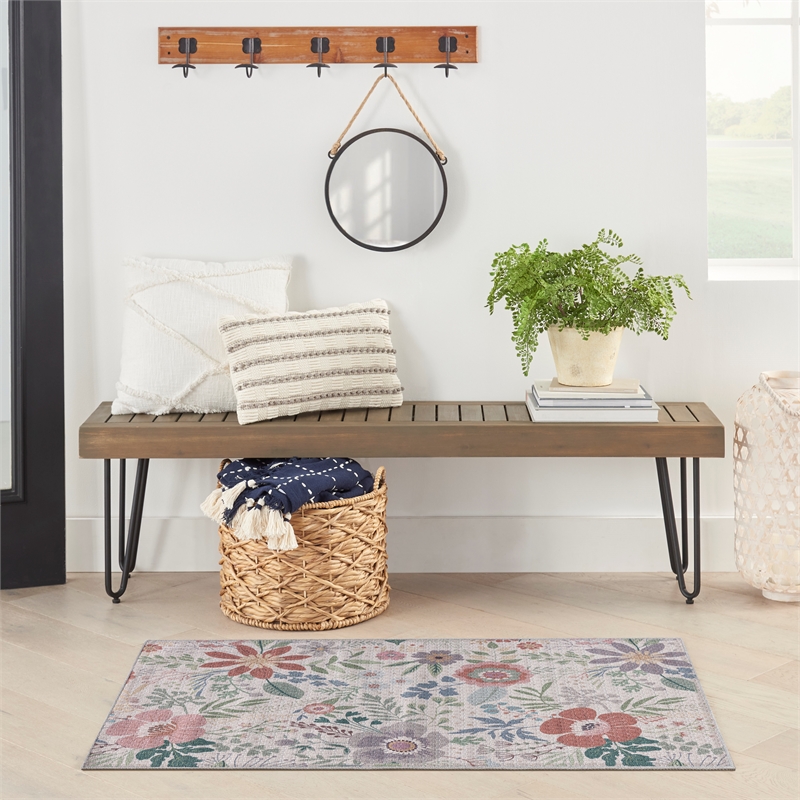 Nourison Home Nourison Washables 3' x 5' Cream Multicolor Fabric Indoor Rug