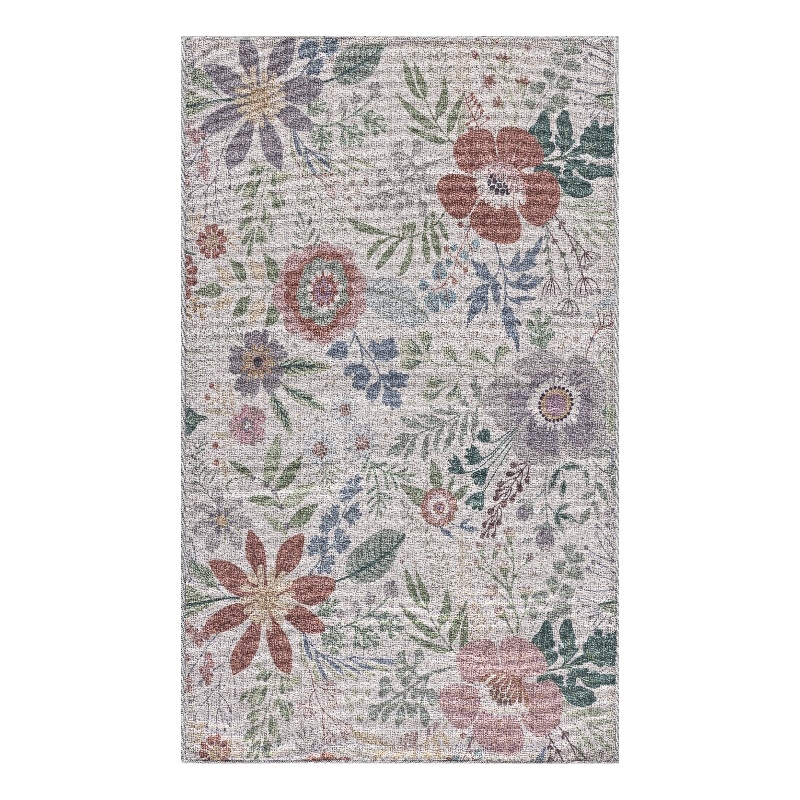 Nourison Home Nourison Washables 3' x 5' Cream Multicolor Fabric Indoor Rug