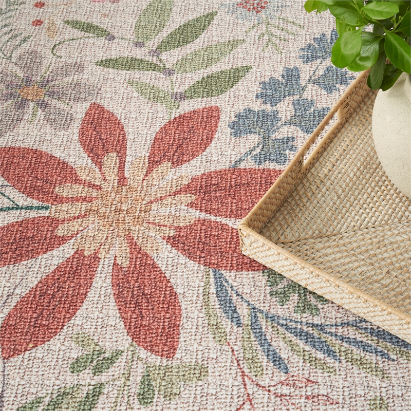 Nourison Home Nourison Washables 4' x 6' Cream Multicolor Farmhouse Indoor Rug
