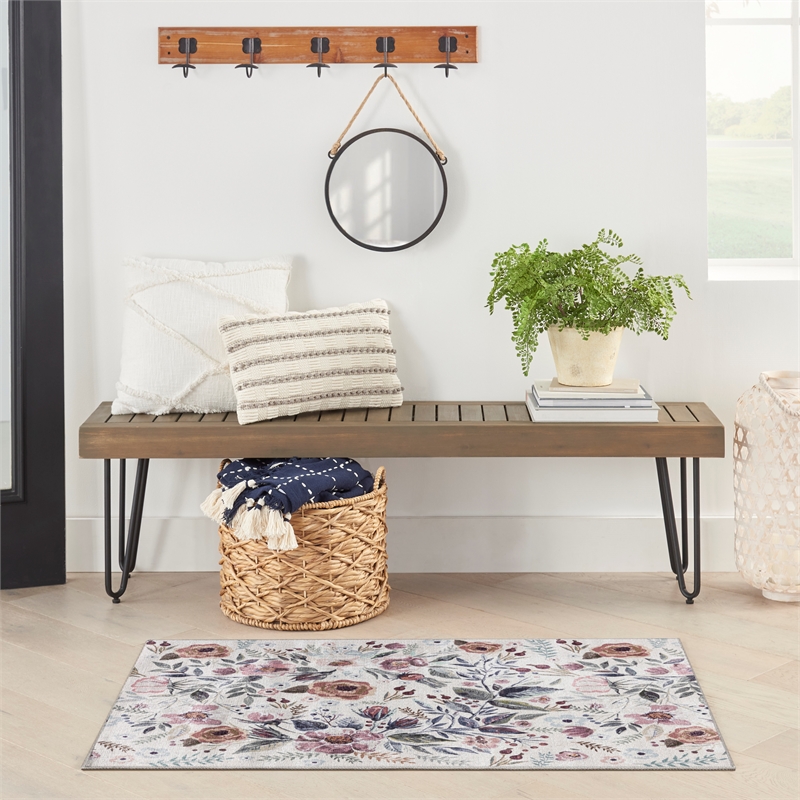 Nourison Home Nourison Washables 3' x 5' Ivory Pink Vintage Indoor Rug
