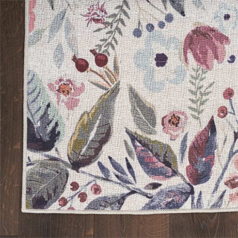 Nourison Home Nourison Washables 8' Runner Ivory Pink Vintage Indoor Rug