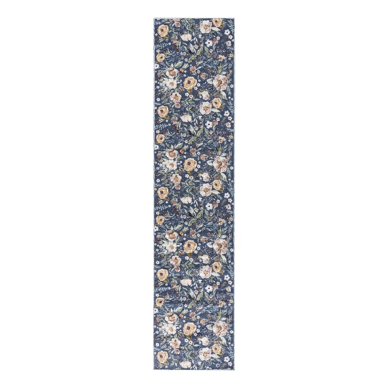Nourison Home Nourison Washables 8' Runner Navy Multicolor Vintage Indoor Rug