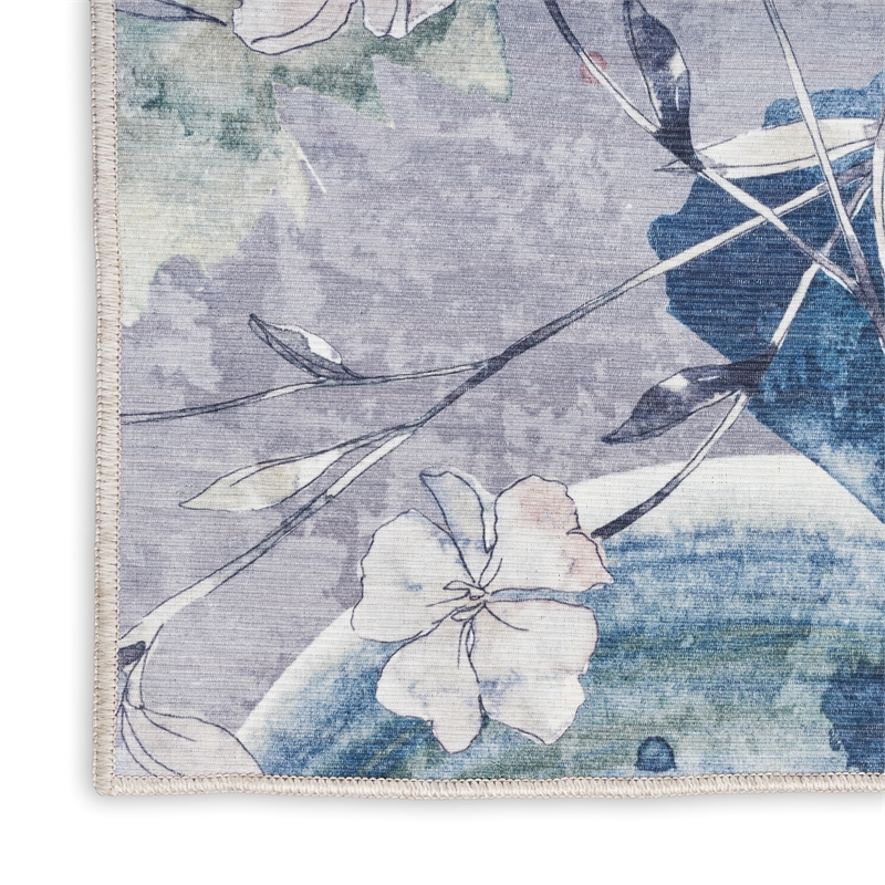 Nourison Home Nourison Washables 5' x 7' Grey Blue Modern Indoor Rug