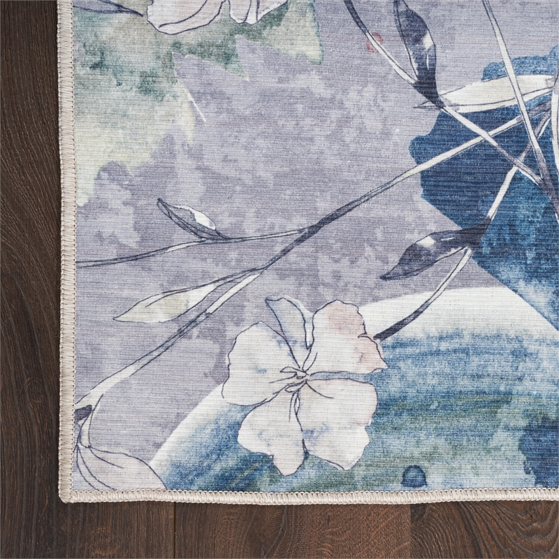Nourison Home Nourison Washables 5' x 7' Grey Blue Modern Indoor Rug
