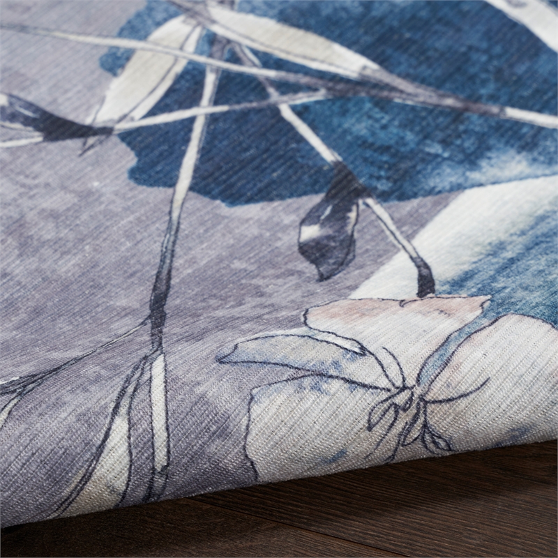 Nourison Home Nourison Washables 5' x 7' Grey Blue Modern Indoor Rug
